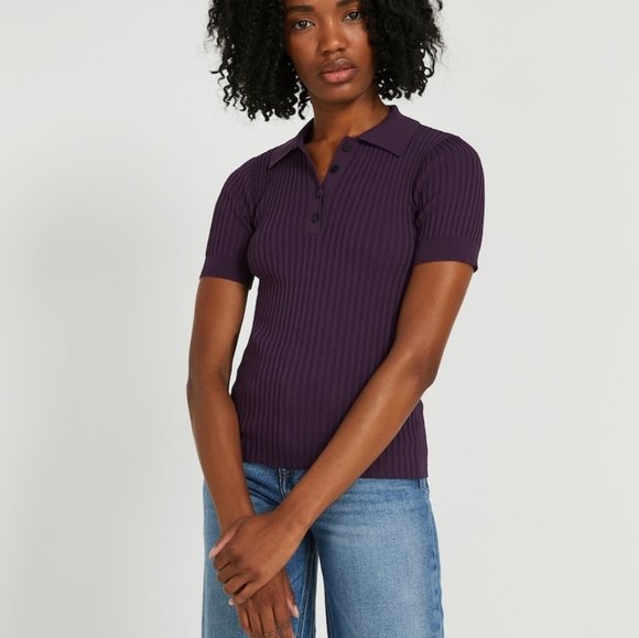🌺Moving Sale!🪴 Short-Sleeved Polo in Dark Purple - Picture 1 of 9